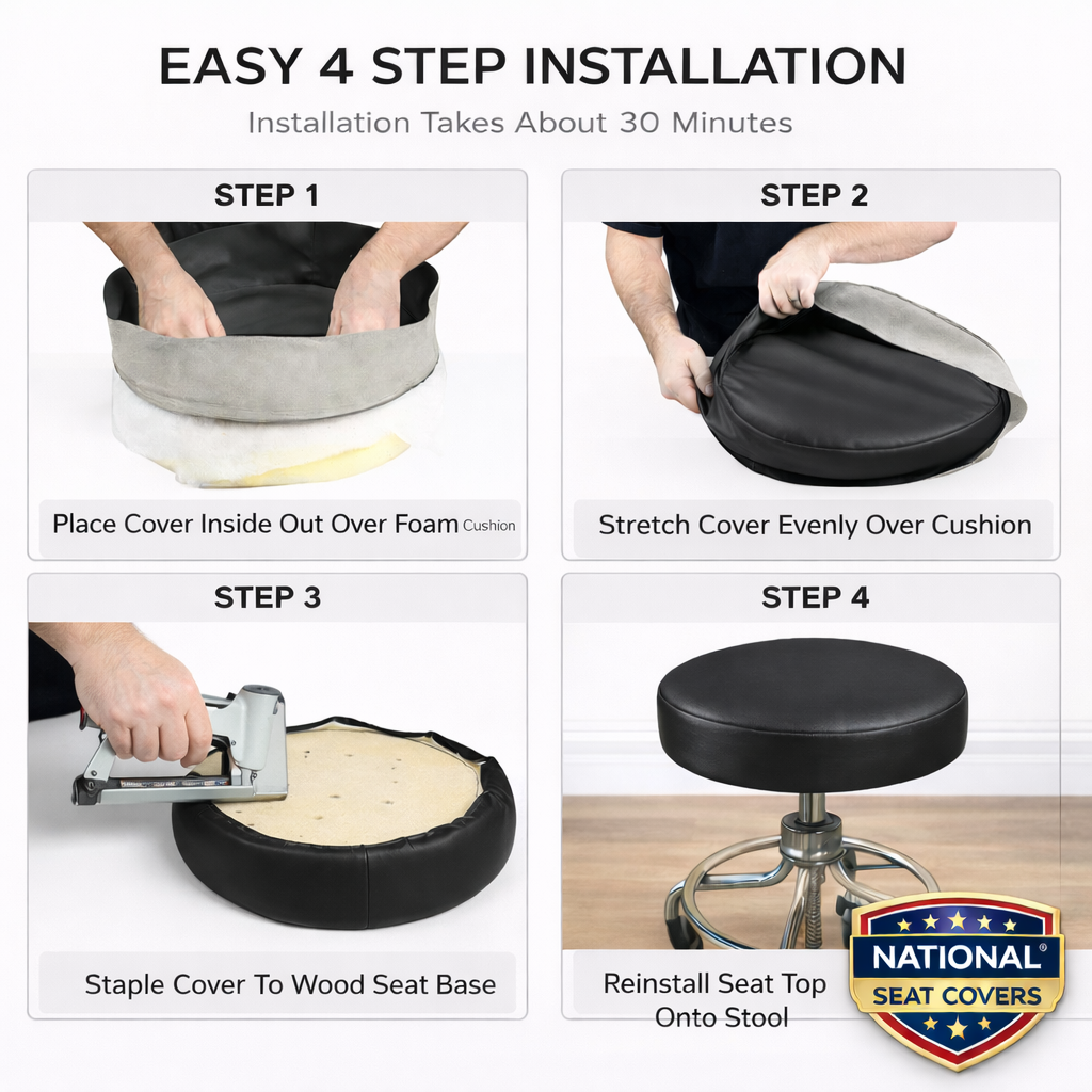 How to Staple On a Bar Stool Cover in 5 Steps