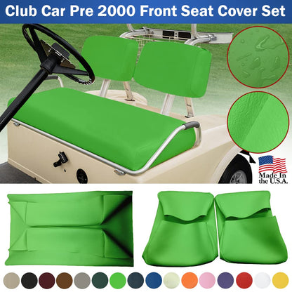 Club Car Pre-2000 DS Golf Cart Front Replacement Seat Cover Set Made with Marine Grade Vinyl - Staple On Installation