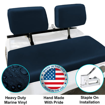 Club Car Pre-2000 DS Golf Cart Front Replacement Seat Cover Set Made with Marine Grade Vinyl - Staple On Installation