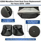 Bar Stool Covers 4 less EZGO Marathon Golf Cart Front Seat Cover Replacement Set Made with Premium Marine Grade Vinyl - Staple On Installation