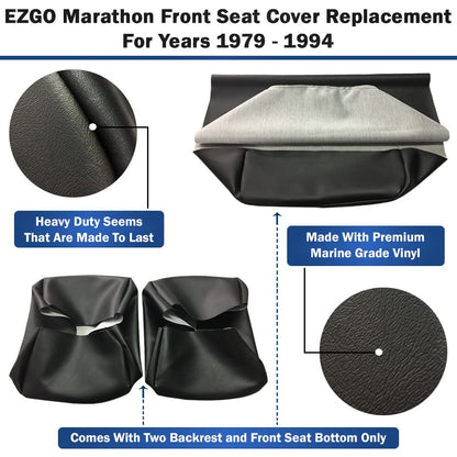 EZGO Marathon Golf Cart Front Seat Cover Set – Vinyl
