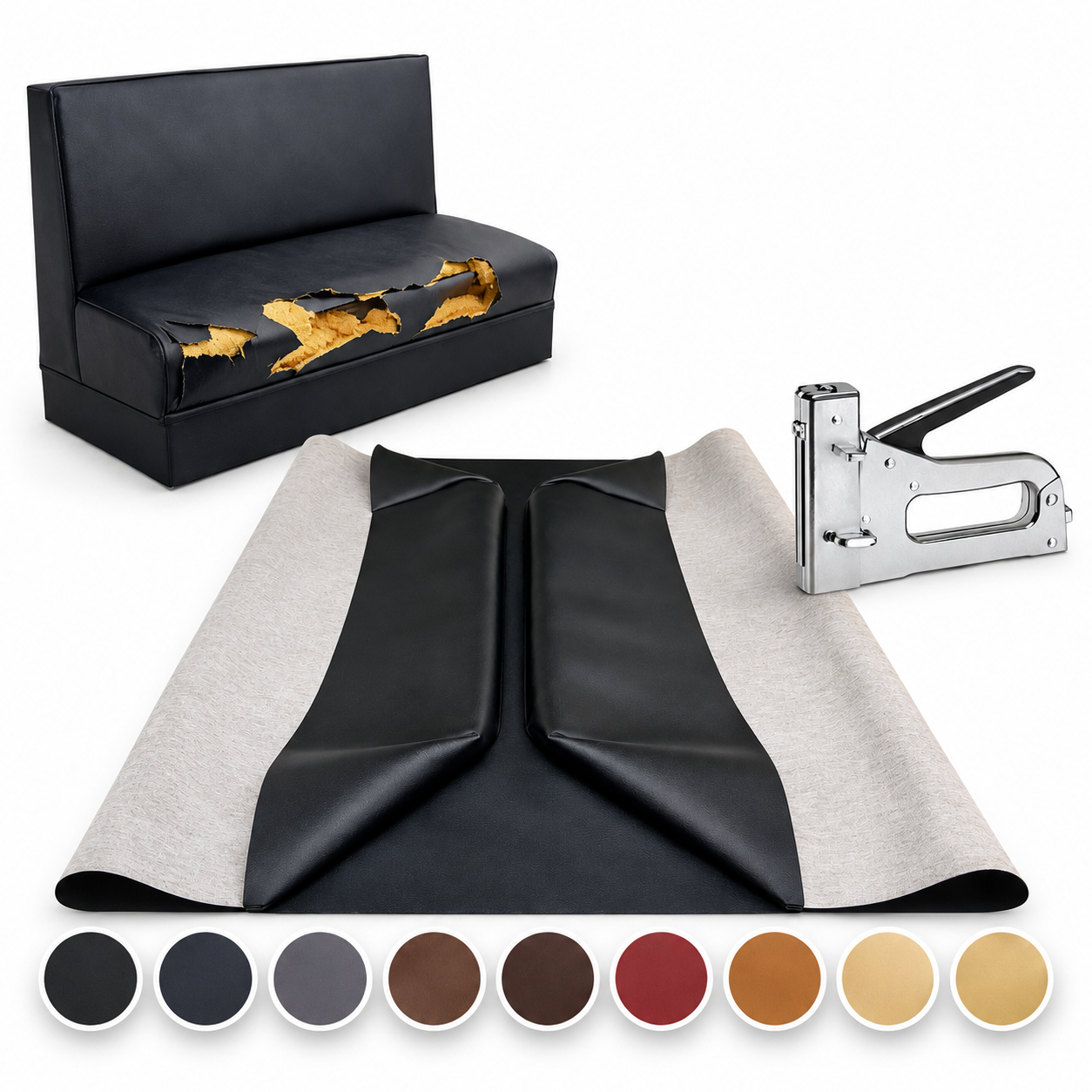Restaurant Booth Vinyl Seat Cover – Staple-On