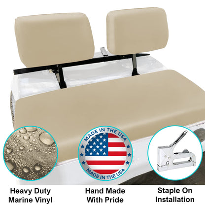 Club Car Pre-2000 DS Golf Cart Front Replacement Seat Cover Set Made with Marine Grade Vinyl - Staple On Installation