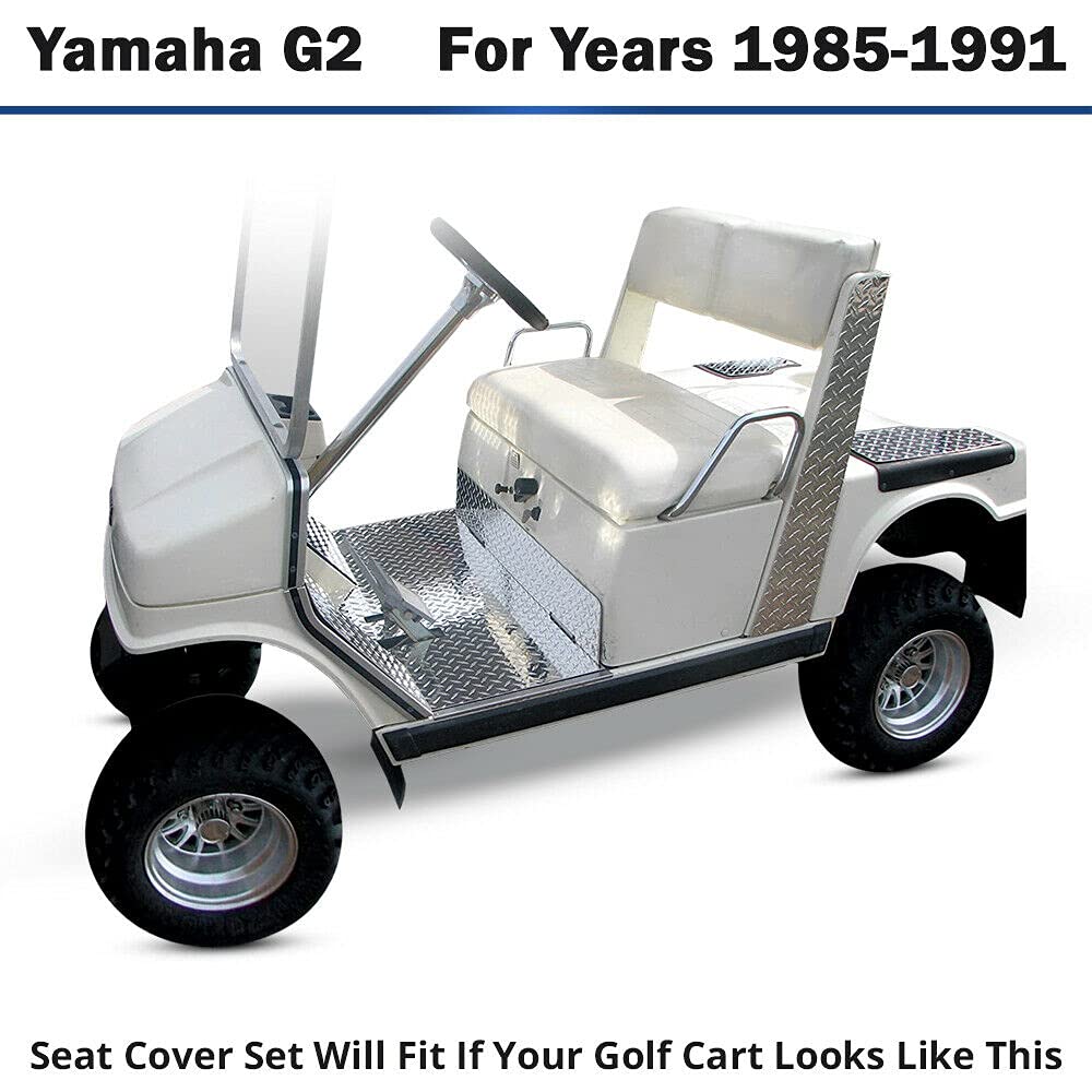 Yamaha G2 - G9 Golf Cart Front Seat Cover Replacement Set Made with Premium Marine Grade Vinyl - Staple On Installation