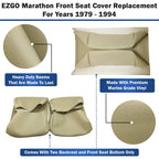 Bar Stool Covers 4 less EZGO Marathon Golf Cart Front Seat Cover Replacement Set Made with Premium Marine Grade Vinyl - Staple On Installation