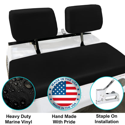 Club Car Pre-2000 DS Golf Cart Front Replacement Seat Cover Set Made with Marine Grade Vinyl - Staple On Installation