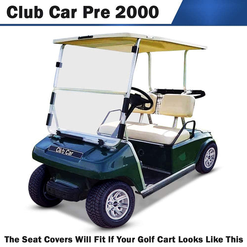 Club Car Pre-2000 DS Golf Cart Front Replacement Seat Cover Set Made with Marine Grade Vinyl - Staple On Installation