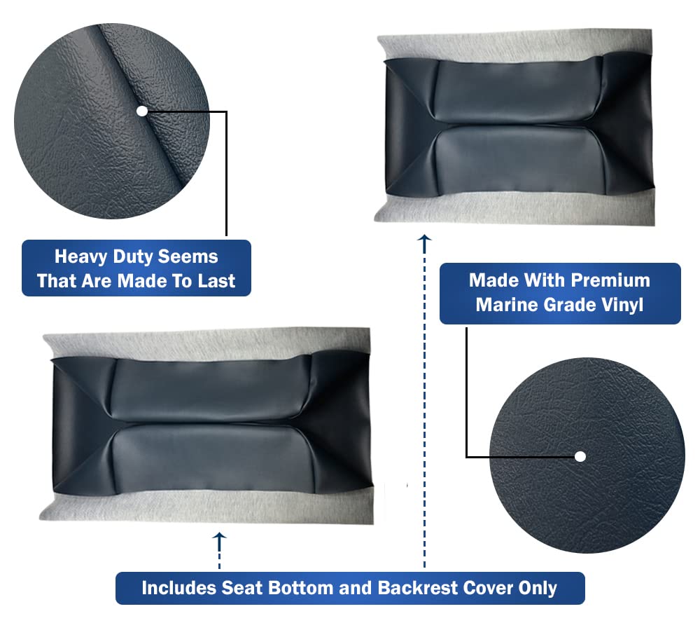 Club Car Pre-2000 DS Golf Cart Front Replacement Seat Cover Set Made with Marine Grade Vinyl - Staple On Installation