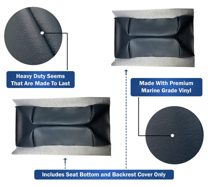 Club Car Pre-2000 DS Golf Cart Front Replacement Seat Cover Set Made with Marine Grade Vinyl - Staple On Installation