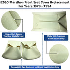 Bar Stool Covers 4 less EZGO Marathon Golf Cart Front Seat Cover Replacement Set Made with Premium Marine Grade Vinyl - Staple On Installation