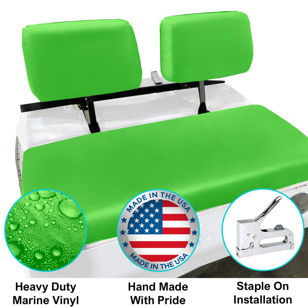 Club Car Pre-2000 DS Golf Cart Front Replacement Seat Cover Set Made with Marine Grade Vinyl - Staple On Installation