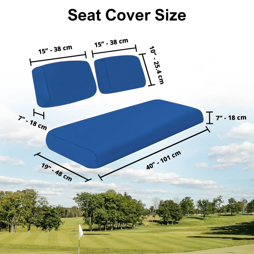 Club Car Pre-2000 DS Golf Cart Front Replacement Seat Cover Set Made with Marine Grade Vinyl - Staple On Installation