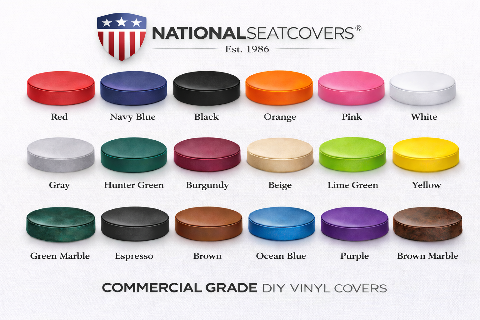 Bar Stool Square Seat Cover Staple-On Heavy Duty Vinyl Restaurant Office Medical