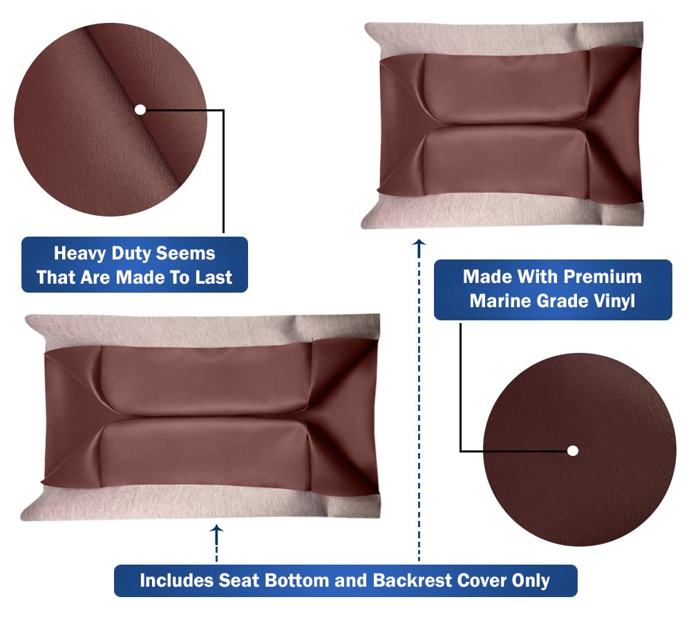 Club Car Pre-2000 DS Golf Cart Front Replacement Seat Cover Set Made with Marine Grade Vinyl - Staple On Installation