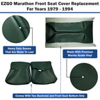 Bar Stool Covers 4 less EZGO Marathon Golf Cart Front Seat Cover Replacement Set Made with Premium Marine Grade Vinyl - Staple On Installation