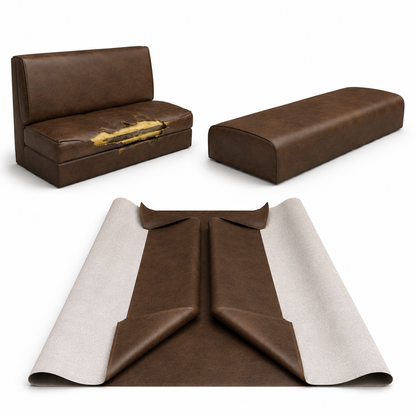 DIY Restaurant Booth Commercial Grade Vinyl Seat Bottom Replacement Cover - DIY STAPLE ON Installation