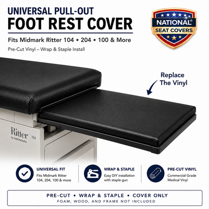Midmark Ritter Replacement Pull-Out Footrest Vinyl Cover
