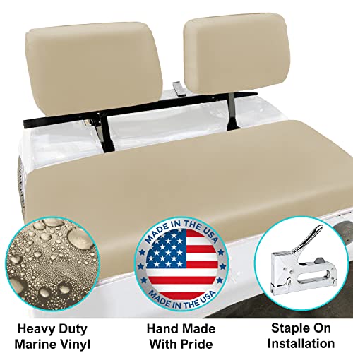 Bar Stool Covers 4 less EZGO Marathon Golf Cart Front Seat Cover Replacement Set Made with Premium Marine Grade Vinyl - Staple On Installation