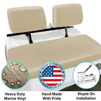 Bar Stool Covers 4 less EZGO Marathon Golf Cart Front Seat Cover Replacement Set Made with Premium Marine Grade Vinyl - Staple On Installation