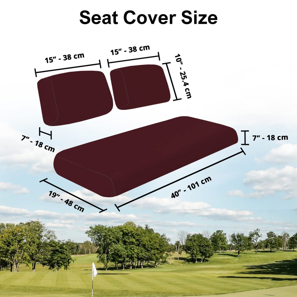 Club Car Pre-2000 DS Golf Cart Front Replacement Seat Cover Set Made with Marine Grade Vinyl - Staple On Installation