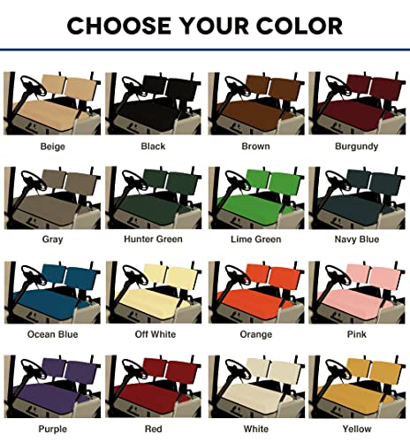 Bar Stool Covers 4 less EZGO Marathon Golf Cart Front Seat Cover Replacement Set Made with Premium Marine Grade Vinyl - Staple On Installation