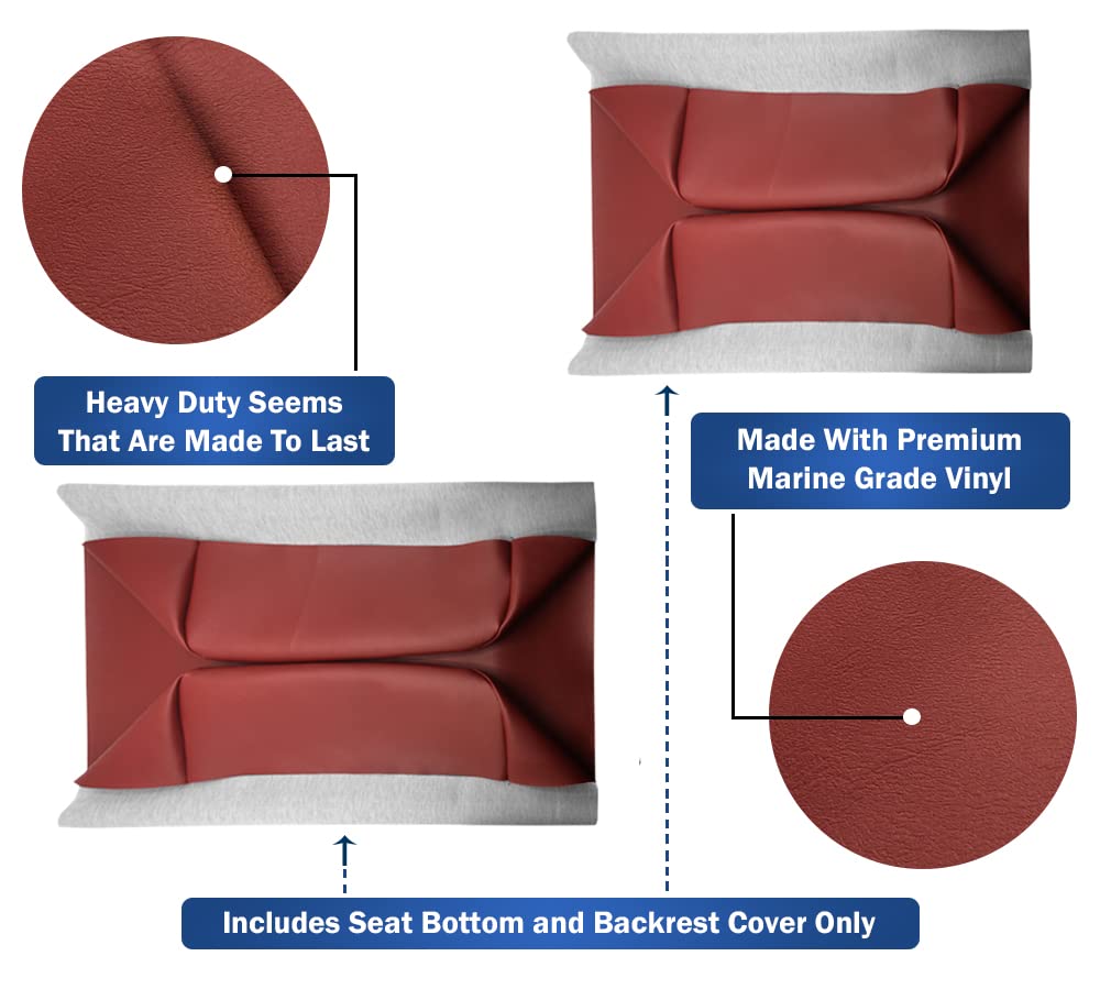 Club Car Pre-2000 DS Golf Cart Front Replacement Seat Cover Set Made with Marine Grade Vinyl - Staple On Installation