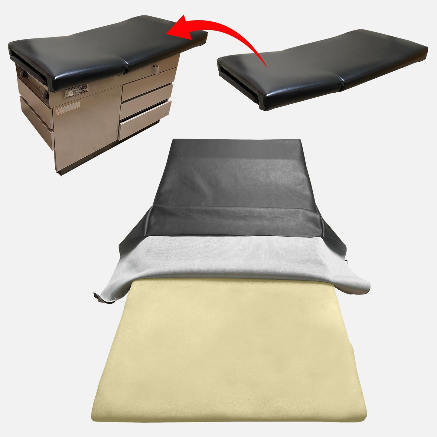 Midmark Ritter 204 Exam Table Replacement Cover – Staple-On Vinyl