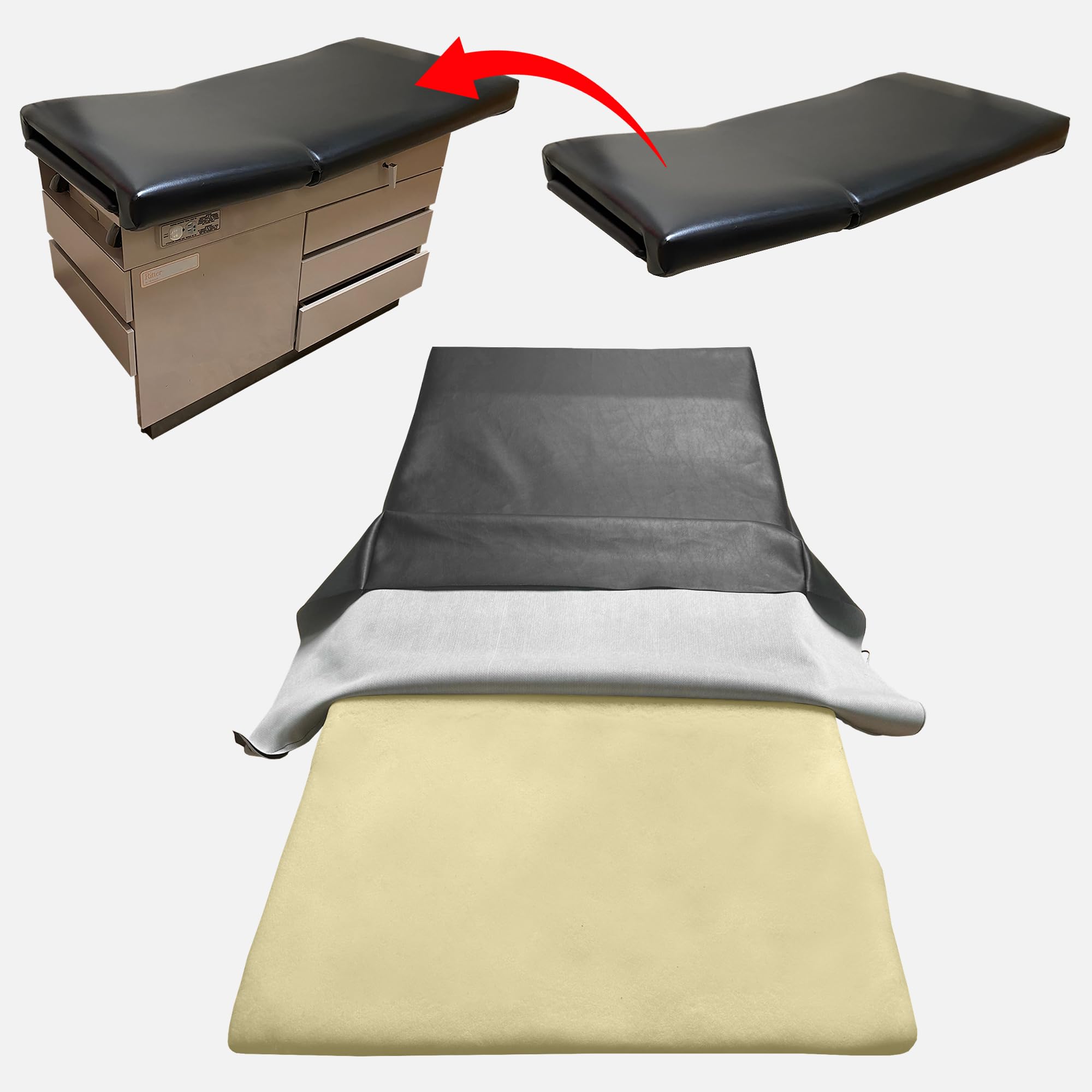 Midmark Ritter 204 Exam Table Replacement Cover – Staple-On Vinyl