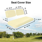 Club Car Pre-2000 DS Golf Cart Front Replacement Seat Cover Set Made with Marine Grade Vinyl - Staple On Installation