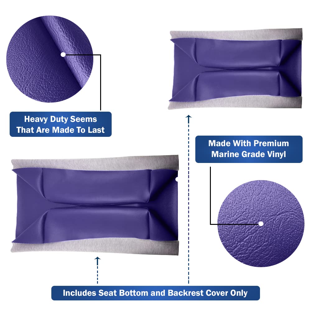 Club Car Pre-2000 DS Golf Cart Front Replacement Seat Cover Set Made with Marine Grade Vinyl - Staple On Installation