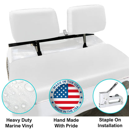 Club Car Pre-2000 DS Golf Cart Front Replacement Seat Cover Set Made with Marine Grade Vinyl - Staple On Installation
