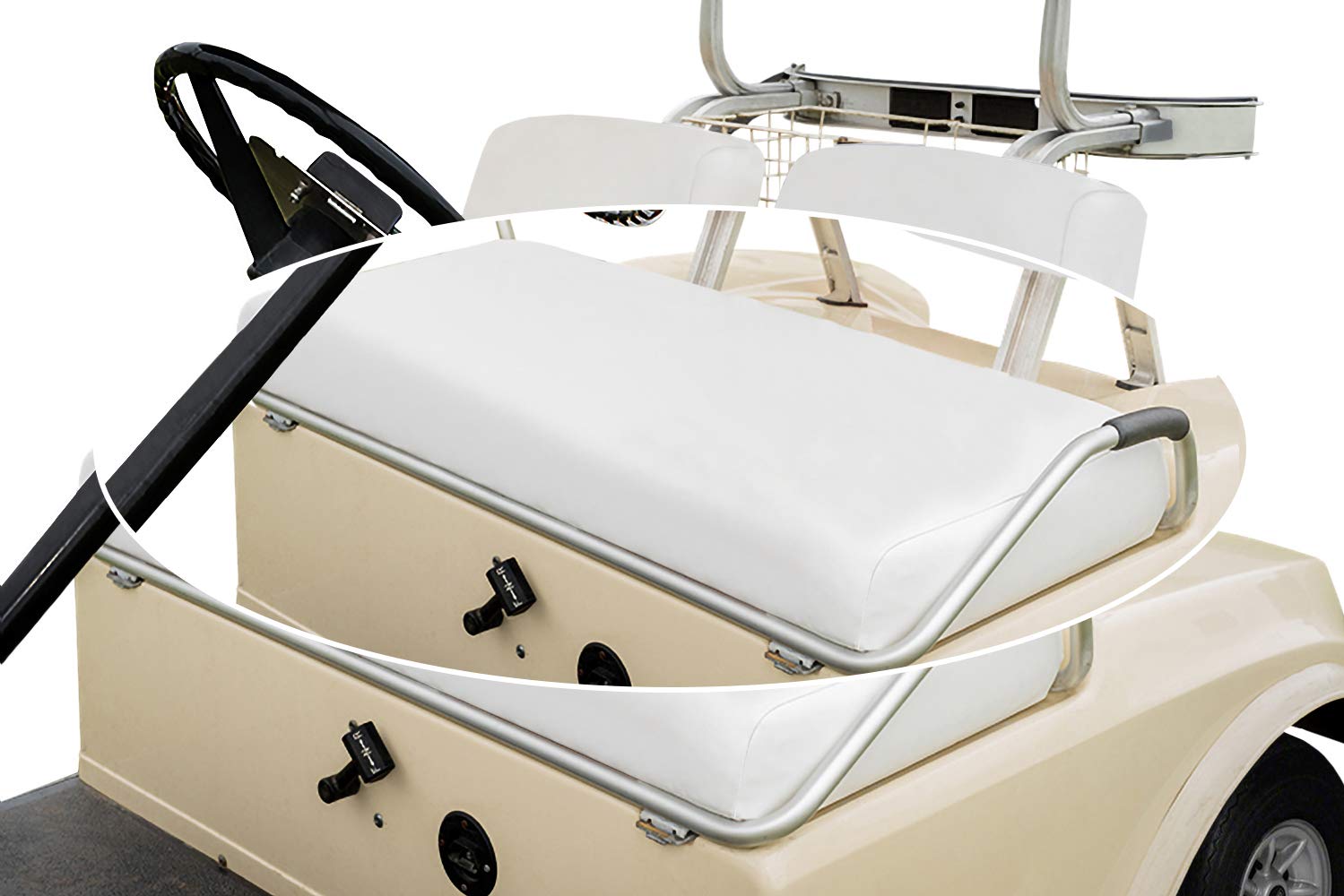 Front Seat Bottom Only Replacement Cover for Club Car Pre-2000 DS Golf Cart - Marine Grade Vinyl - DIY Staple On Installation