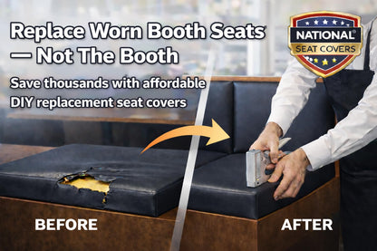 DIY Restaurant Booth Commercial Grade Vinyl Seat Bottom Replacement Cover - DIY STAPLE ON Installation