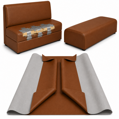 DIY Restaurant Booth Commercial Grade Vinyl Seat Bottom Replacement Cover - DIY STAPLE ON Installation