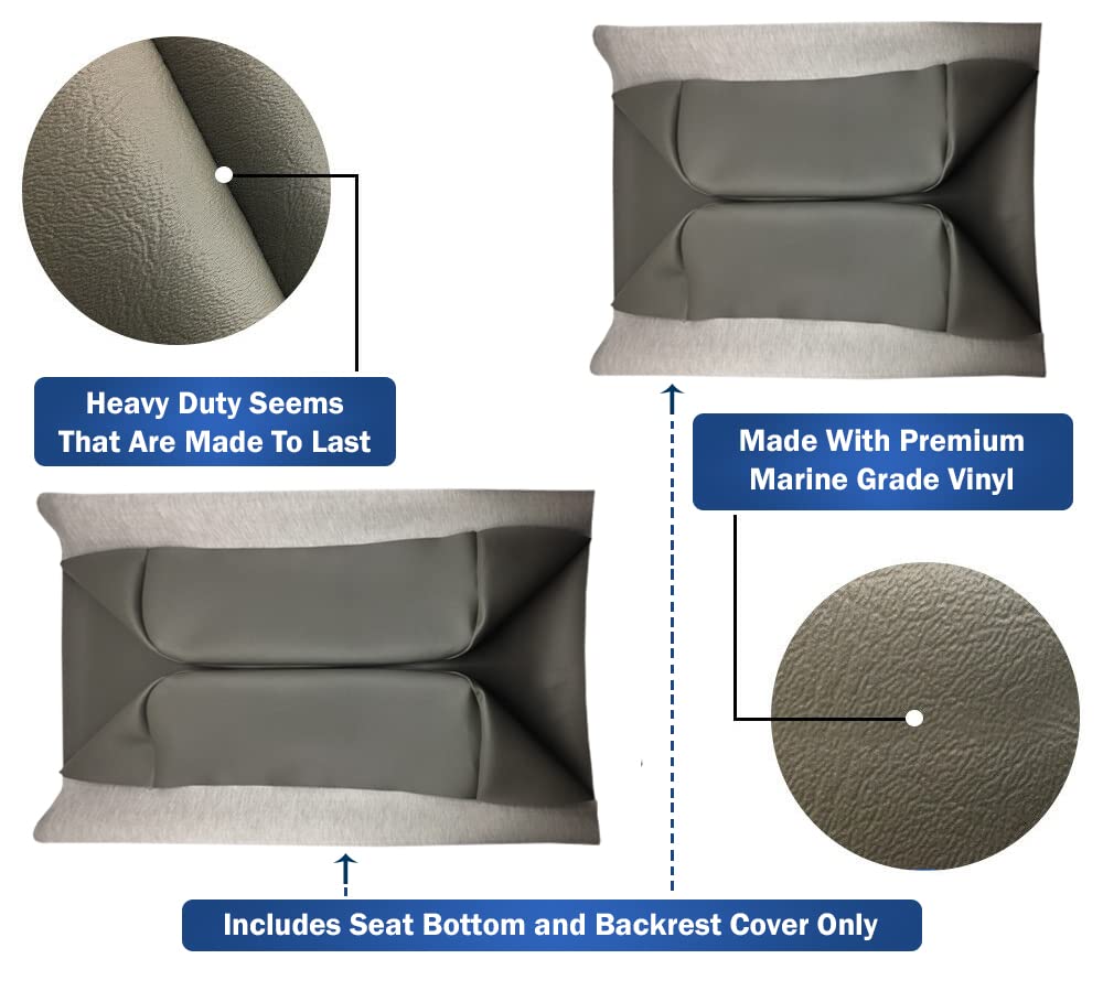 Club Car Pre-2000 DS Golf Cart Front Replacement Seat Cover Set Made with Marine Grade Vinyl - Staple On Installation
