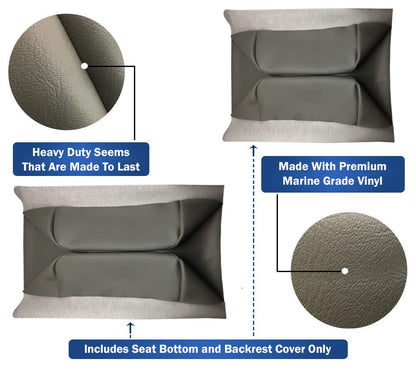 Club Car Pre-2000 DS Golf Cart Front Replacement Seat Cover Set Made with Marine Grade Vinyl - Staple On Installation