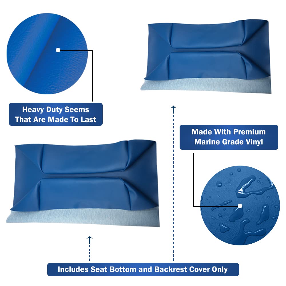 Club Car Pre-2000 DS Golf Cart Front Replacement Seat Cover Set Made with Marine Grade Vinyl - Staple On Installation
