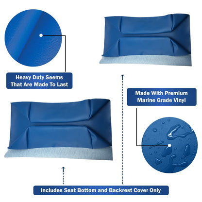Club Car Pre-2000 DS Golf Cart Front Replacement Seat Cover Set Made with Marine Grade Vinyl - Staple On Installation
