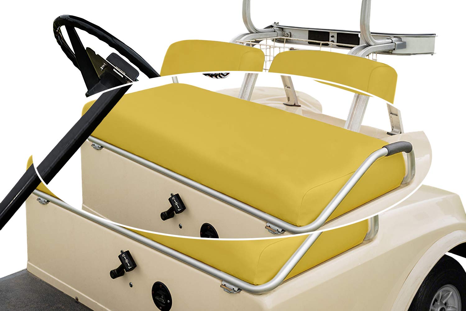 Front Seat Bottom Only Replacement Cover for Club Car Pre-2000 DS Golf Cart - Marine Grade Vinyl - DIY Staple On Installation