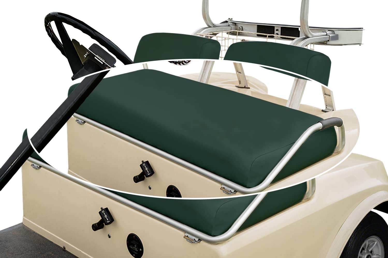 Front Seat Bottom Only Replacement Cover for Club Car Pre-2000 DS Golf Cart - Marine Grade Vinyl - DIY Staple On Installation