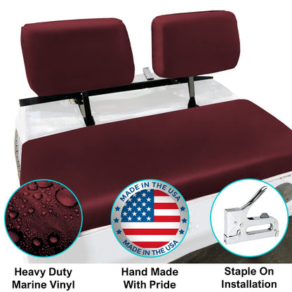 Club Car Pre-2000 DS Golf Cart Front Replacement Seat Cover Set Made with Marine Grade Vinyl - Staple On Installation