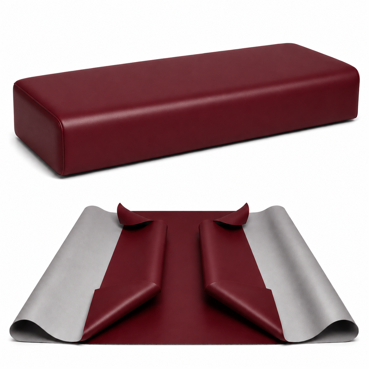 DIY Restaurant Booth Commercial Grade Vinyl Seat Bottom Replacement Cover - DIY STAPLE ON Installation