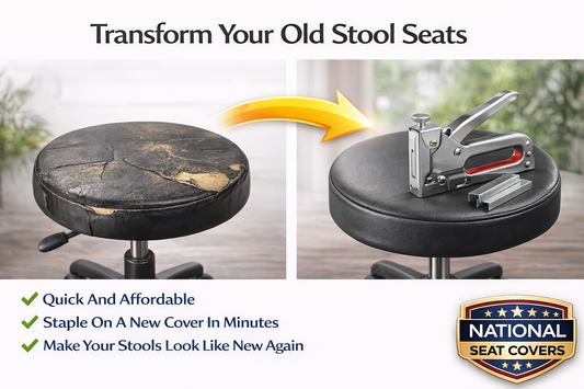 Round Bar Stool Cover – Staple-On Commercial Vinyl
