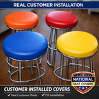 Round Bar Stool Seat Cover Staple-On Heavy Duty Vinyl Restaurant Office Medical