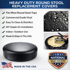 Round Bar Stool Seat Cover Staple-On Heavy Duty Vinyl Restaurant Office Medical