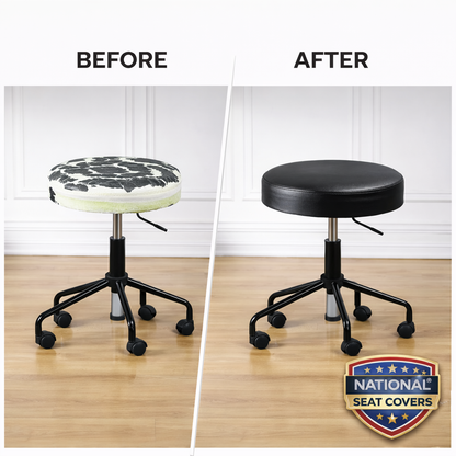 Round Bar Stool Seat Cover Staple-On Heavy Duty Vinyl Restaurant Office Medical