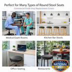 Round Bar Stool Seat Cover Staple-On Heavy Duty Vinyl Restaurant Office Medical