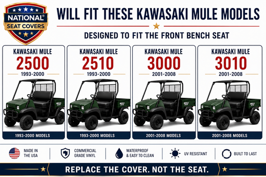 Kawasaki Mule 2500 2510 3000 3010 DIY Vinyl Seat Cover Replacement Set 1993-2008