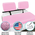 Club Car Pre-2000 DS Golf Cart Front Replacement Seat Cover Set Made with Marine Grade Vinyl - Staple On Installation