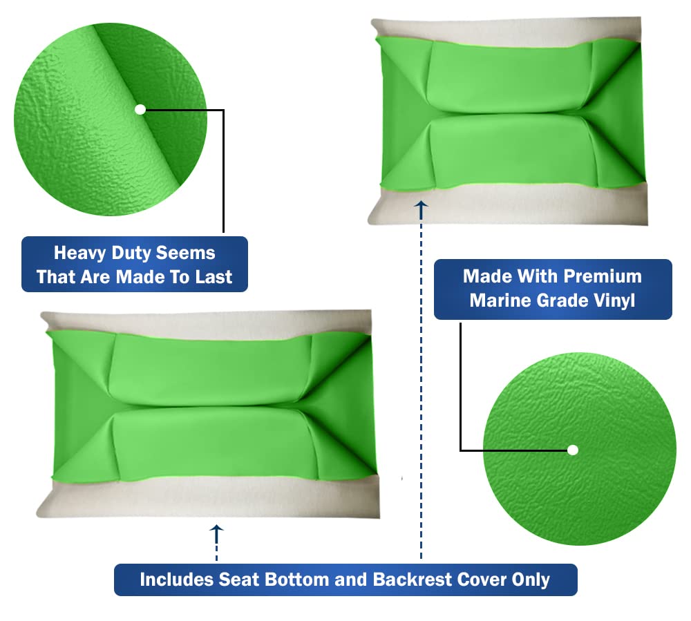 Club Car Pre-2000 DS Golf Cart Front Replacement Seat Cover Set Made with Marine Grade Vinyl - Staple On Installation